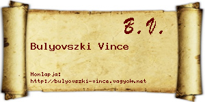 Bulyovszki Vince névjegykártya